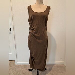Elegant Sleeveless Brown Maxi Dress
